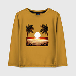 Лонгслив хлопковый детский Beach, цвет: горчичный