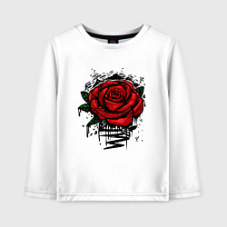 Лонгслив хлопковый детский Красная Роза Red Rose, цвет: белый