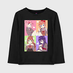 Детский лонгслив Girls Doki Doki коллаж