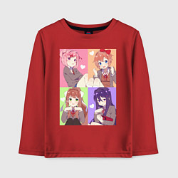 Детский лонгслив Girls Doki Doki коллаж