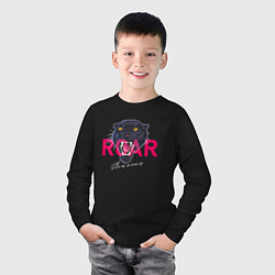 Лонгслив хлопковый детский Пантера ROAR, цвет: черный — фото 2