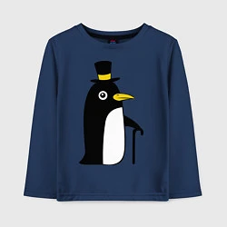 Детский лонгслив Пингвин в шляпе