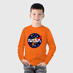 Лонгслив хлопковый детский Space NASA, цвет: оранжевый — фото 2