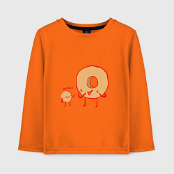 Лонгслив хлопковый детский Пончики, цвет: оранжевый