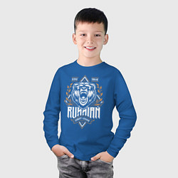 Лонгслив хлопковый детский Русский медведь, цвет: синий — фото 2