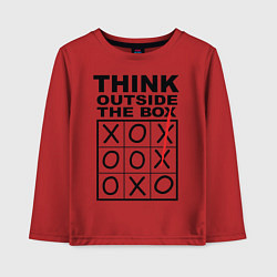 Лонгслив хлопковый детский THINK OUTSIDE THE BOX, цвет: красный