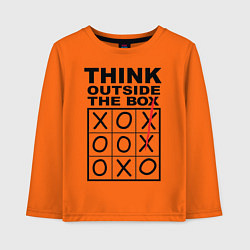 Лонгслив хлопковый детский THINK OUTSIDE THE BOX, цвет: оранжевый