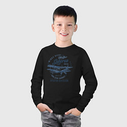 Лонгслив хлопковый детский Крылья над Сибирью, цвет: черный — фото 2