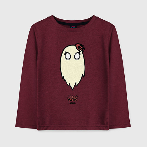 Детский лонгслив Приведение Венди / Меланж-бордовый – фото 1