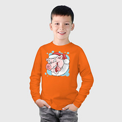 Лонгслив хлопковый детский Отвязный Джек, цвет: оранжевый — фото 2