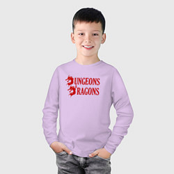 Лонгслив хлопковый детский Dungeons and Dragons Драконы, цвет: лаванда — фото 2