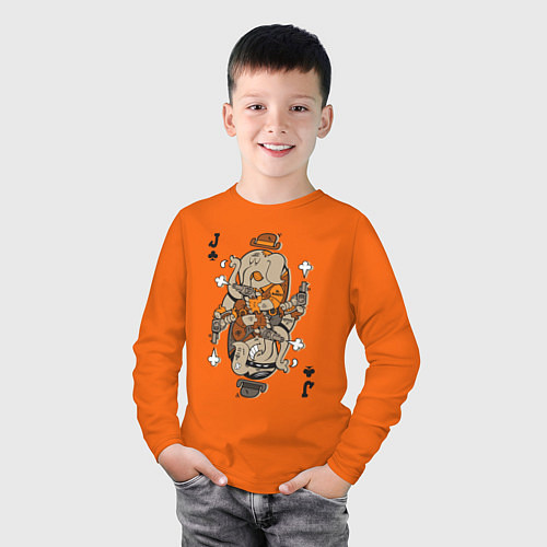 Детский лонгслив Джокер / Оранжевый – фото 3