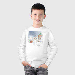 Лонгслив хлопковый детский Нижегородский троллейбус, цвет: белый — фото 2