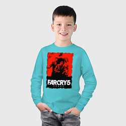 Лонгслив хлопковый детский FARCRY ФАРКРАЙ, цвет: бирюзовый — фото 2