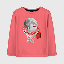 Лонгслив хлопковый детский Planet basketball, цвет: коралловый