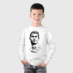 Лонгслив хлопковый детский Ronaldo Manchester United Portugal, цвет: белый — фото 2