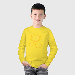 Лонгслив хлопковый детский Ужасная ухмылка, цвет: желтый — фото 2