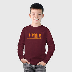 Лонгслив хлопковый детский Boys, цвет: меланж-бордовый — фото 2