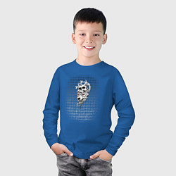 Лонгслив хлопковый детский Скандинавские символы, цвет: синий — фото 2