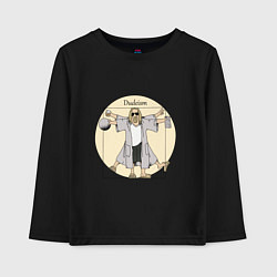 Лонгслив хлопковый детский DUDEISM Большой Лебовский, цвет: черный