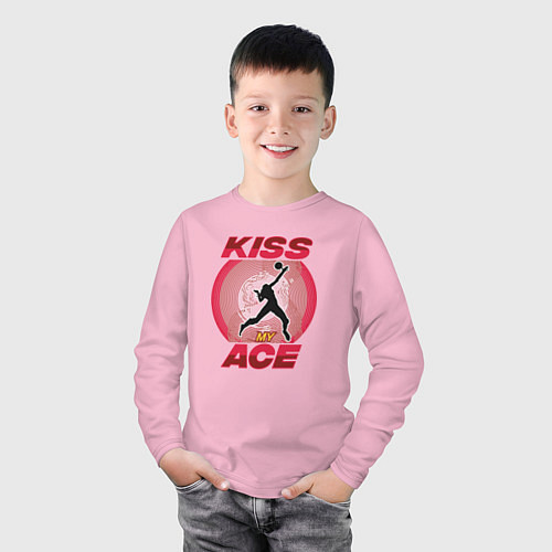 Детский лонгслив Kiss Ace / Светло-розовый – фото 3