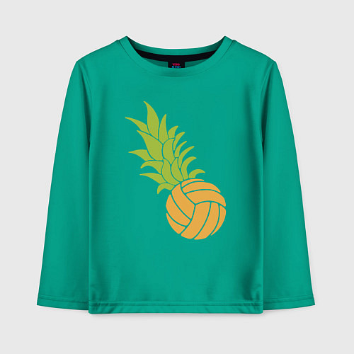 Детский лонгслив Волейбольный ананас / Зеленый – фото 1