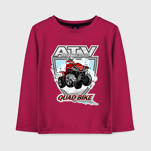 Детский лонгслив Квадроцикл / Маджента – фото 1