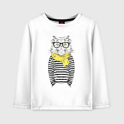 Детский лонгслив Hipster Cat