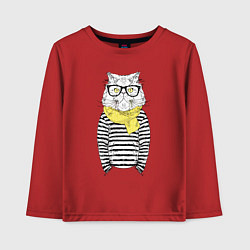 Детский лонгслив Hipster Cat