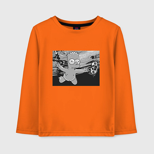 Детский лонгслив Simpsons x Nirvana / Оранжевый – фото 1