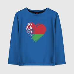 Лонгслив хлопковый детский Сердце Беларуси, цвет: синий