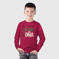 Лонгслив хлопковый детский ДНК - Беларусь, цвет: маджента — фото 2