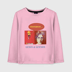Лонгслив хлопковый детский Ленин и Леннон, цвет: светло-розовый