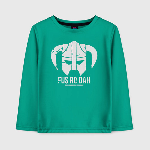 Детский лонгслив Fus Ro Dah!! Skyrim / Зеленый – фото 1