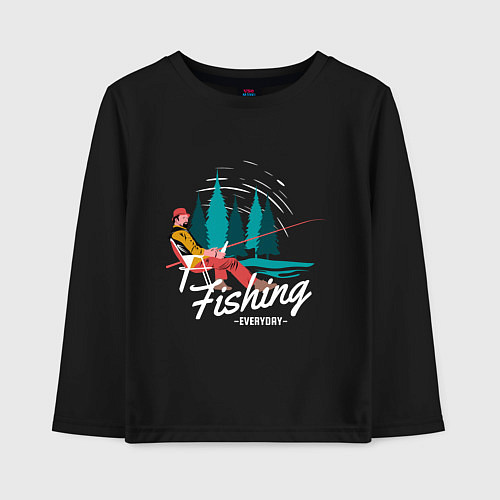 Детский лонгслив Рыбацкая / Черный – фото 1