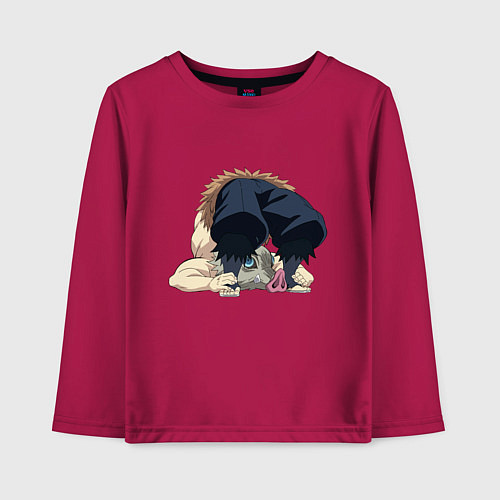 Детский лонгслив Клинок, рассекающий демонов / Маджента – фото 1