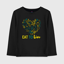 Лонгслив хлопковый детский Eat To Live, цвет: черный