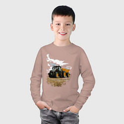 Лонгслив хлопковый детский JOHN DEERE I Джон Дир!, цвет: пыльно-розовый — фото 2