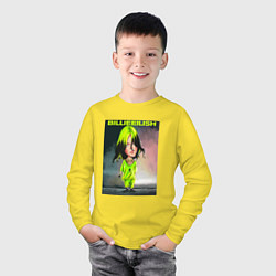 Лонгслив хлопковый детский BILLIE EILISH БИЛЛИ АЙЛИШ Z, цвет: желтый — фото 2