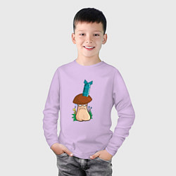 Лонгслив хлопковый детский Бомба, цвет: лаванда — фото 2