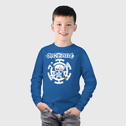 Лонгслив хлопковый детский Эмблема Трафальгар Ло One Piece, цвет: синий — фото 2