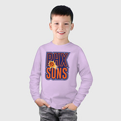 Лонгслив хлопковый детский PHX Suns, цвет: лаванда — фото 2