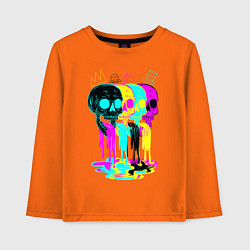 Детский лонгслив 4 ЧЕРЕПА SKULLS NEON