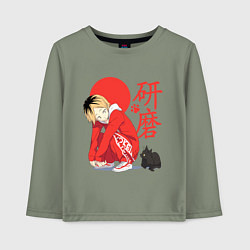 Детский лонгслив Кенма Козуме с котиком Haikyuu