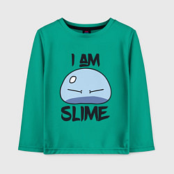 Лонгслив хлопковый детский I AM SLIME, Я СЛИЗЬ, цвет: зеленый