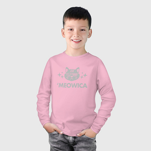 Детский лонгслив Meowica / Светло-розовый – фото 3