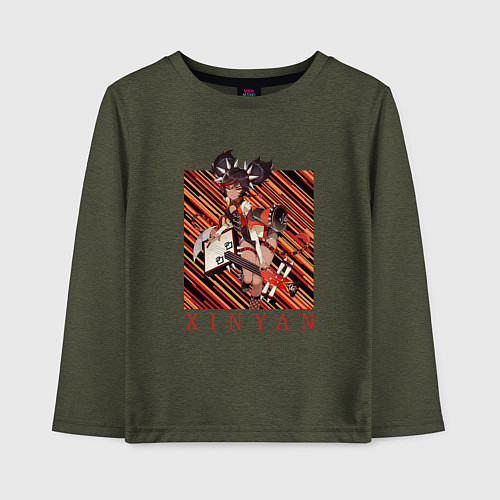 Детский лонгслив Синь Янь Genshin Impact / Меланж-хаки – фото 1