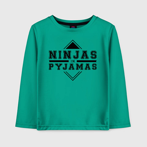 Детский лонгслив Ninjas In Pyjamas / Зеленый – фото 1