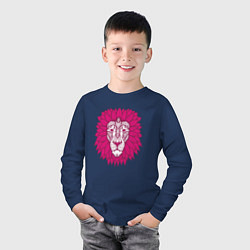 Лонгслив хлопковый детский Pink Lion, цвет: тёмно-синий — фото 2