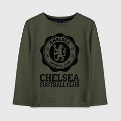 Лонгслив хлопковый детский Chelsea FC: Emblem цвета меланж-хаки — фото 1